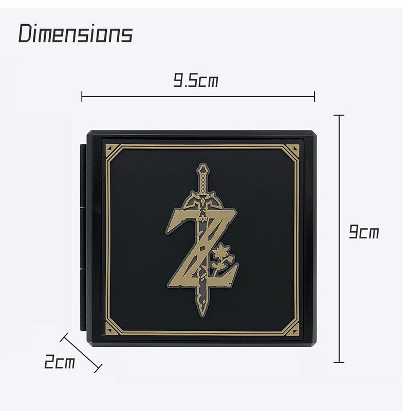 doepeBAE Switch Game Card Case - Portable Hard Shell Storage with 12 Card Slots (Z Black) - Image 2
